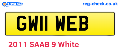 GW11WEB are the vehicle registration plates.