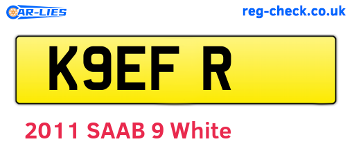 K9EFR are the vehicle registration plates.