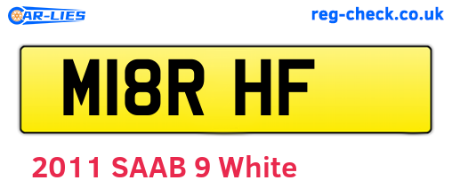M18RHF are the vehicle registration plates.