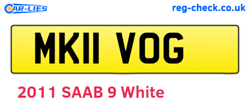 MK11VOG are the vehicle registration plates.