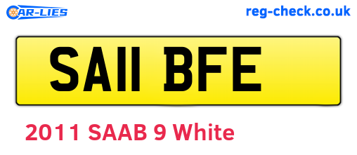 SA11BFE are the vehicle registration plates.