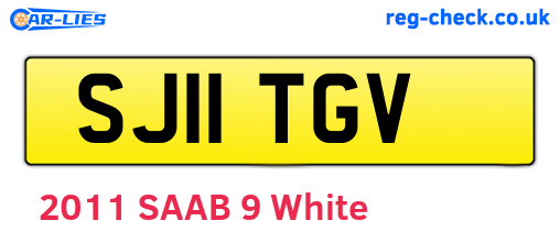 SJ11TGV are the vehicle registration plates.