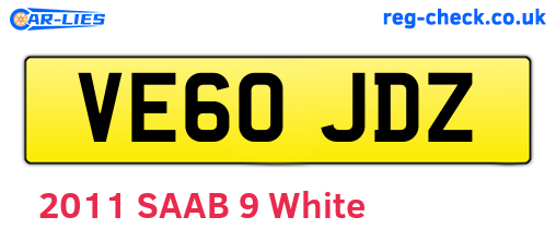 VE60JDZ are the vehicle registration plates.