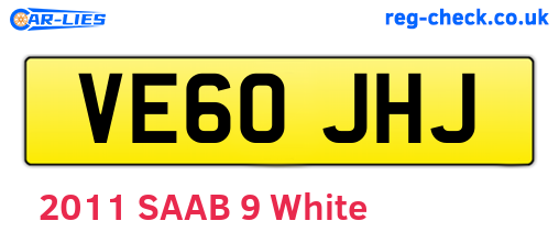 VE60JHJ are the vehicle registration plates.