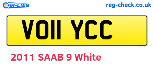 VO11YCC are the vehicle registration plates.