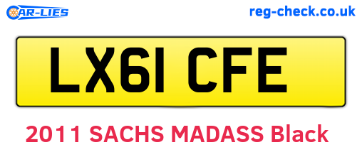 LX61CFE are the vehicle registration plates.