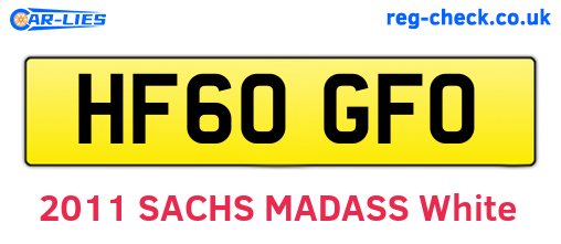 HF60GFO are the vehicle registration plates.