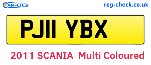PJ11YBX are the vehicle registration plates.