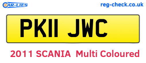 PK11JWC are the vehicle registration plates.
