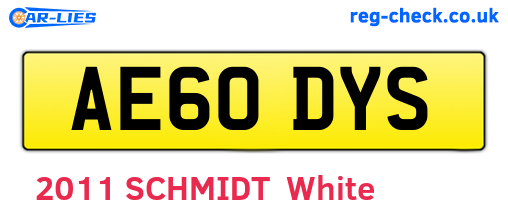 AE60DYS are the vehicle registration plates.