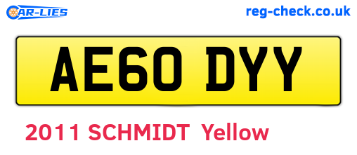 AE60DYY are the vehicle registration plates.