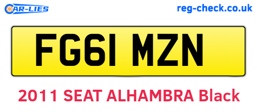 FG61MZN are the vehicle registration plates.