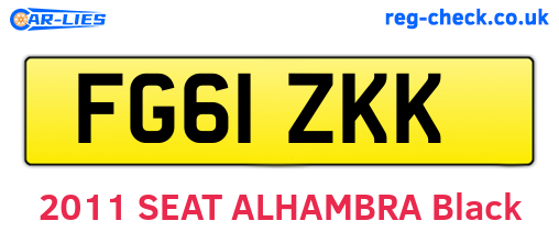 FG61ZKK are the vehicle registration plates.