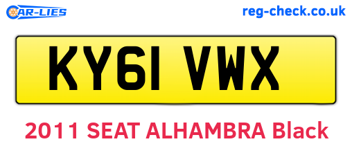 KY61VWX are the vehicle registration plates.