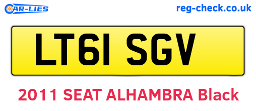 LT61SGV are the vehicle registration plates.