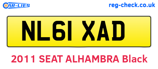 NL61XAD are the vehicle registration plates.