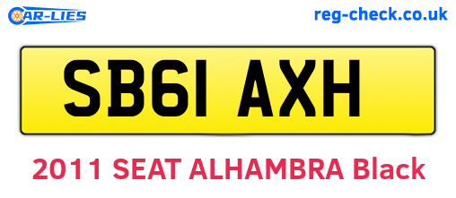 SB61AXH are the vehicle registration plates.