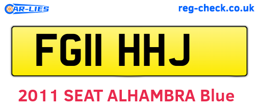 FG11HHJ are the vehicle registration plates.