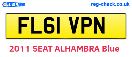 FL61VPN are the vehicle registration plates.