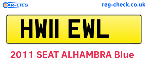 HW11EWL are the vehicle registration plates.