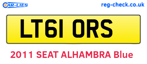 LT61ORS are the vehicle registration plates.