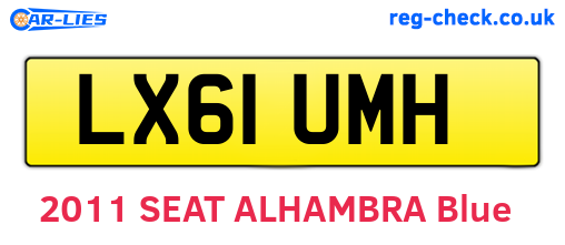 LX61UMH are the vehicle registration plates.