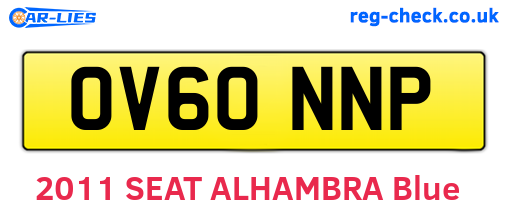 OV60NNP are the vehicle registration plates.