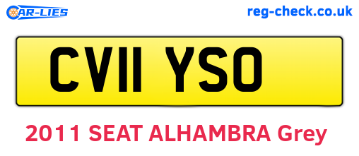 CV11YSO are the vehicle registration plates.