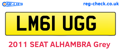 LM61UGG are the vehicle registration plates.