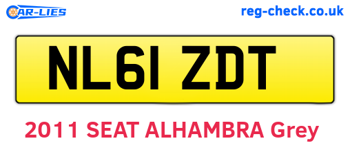 NL61ZDT are the vehicle registration plates.
