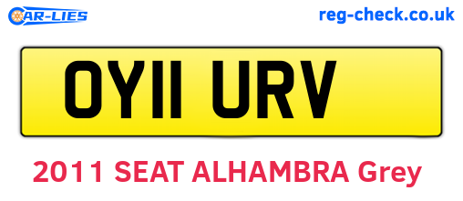 OY11URV are the vehicle registration plates.