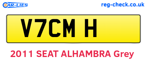 V7CMH are the vehicle registration plates.
