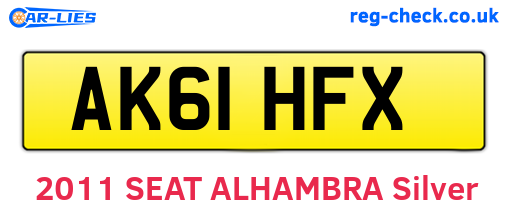 AK61HFX are the vehicle registration plates.