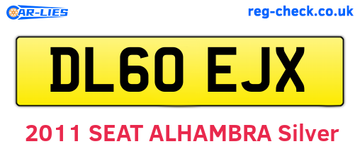DL60EJX are the vehicle registration plates.