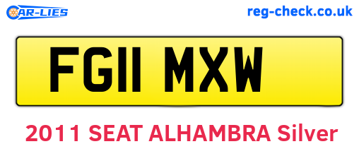 FG11MXW are the vehicle registration plates.