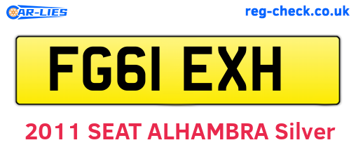 FG61EXH are the vehicle registration plates.
