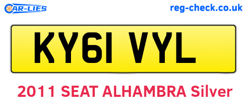 KY61VYL are the vehicle registration plates.