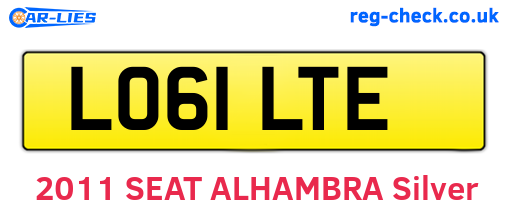LO61LTE are the vehicle registration plates.