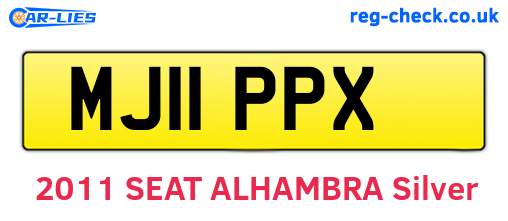 MJ11PPX are the vehicle registration plates.