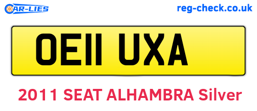 OE11UXA are the vehicle registration plates.