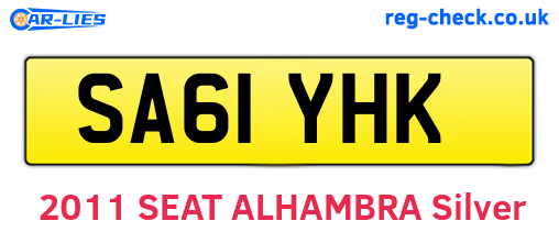 SA61YHK are the vehicle registration plates.
