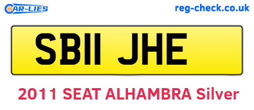 SB11JHE are the vehicle registration plates.