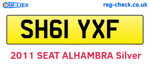 SH61YXF are the vehicle registration plates.