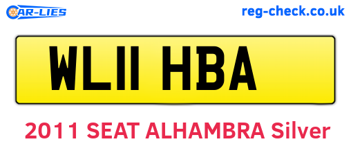 WL11HBA are the vehicle registration plates.