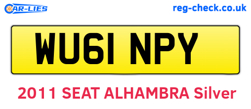 WU61NPY are the vehicle registration plates.