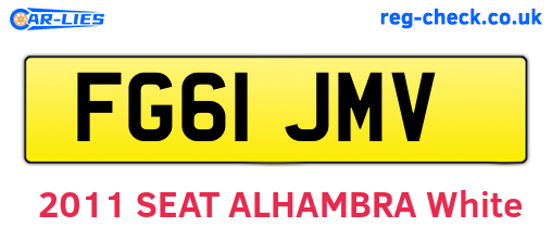 FG61JMV are the vehicle registration plates.