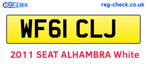 WF61CLJ are the vehicle registration plates.