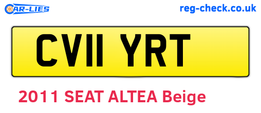 CV11YRT are the vehicle registration plates.