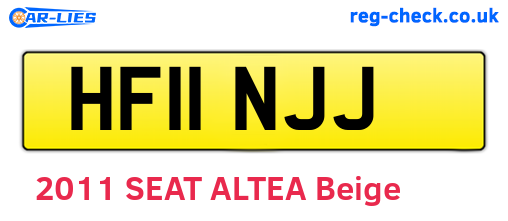 HF11NJJ are the vehicle registration plates.