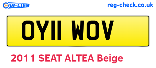OY11WOV are the vehicle registration plates.